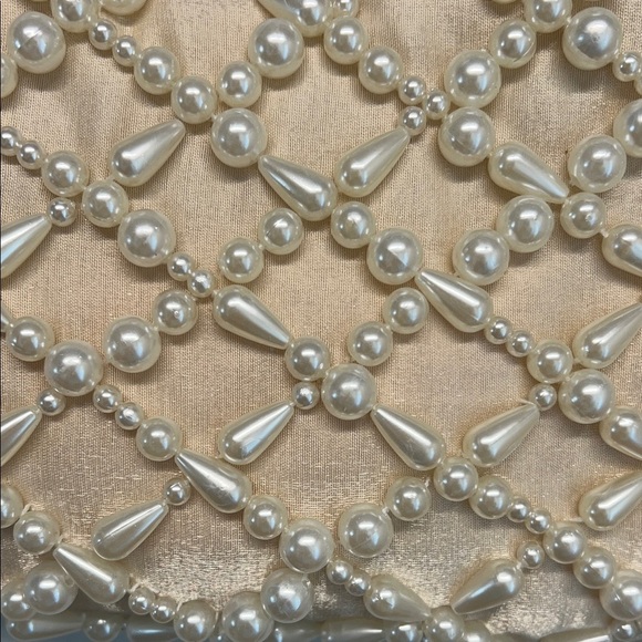 Sincerely Jules | Pearl-Embellished Tan Mini Bag - Picture 4 of 13